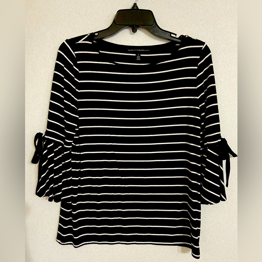 White House Black Market SZ S Striped Blouse